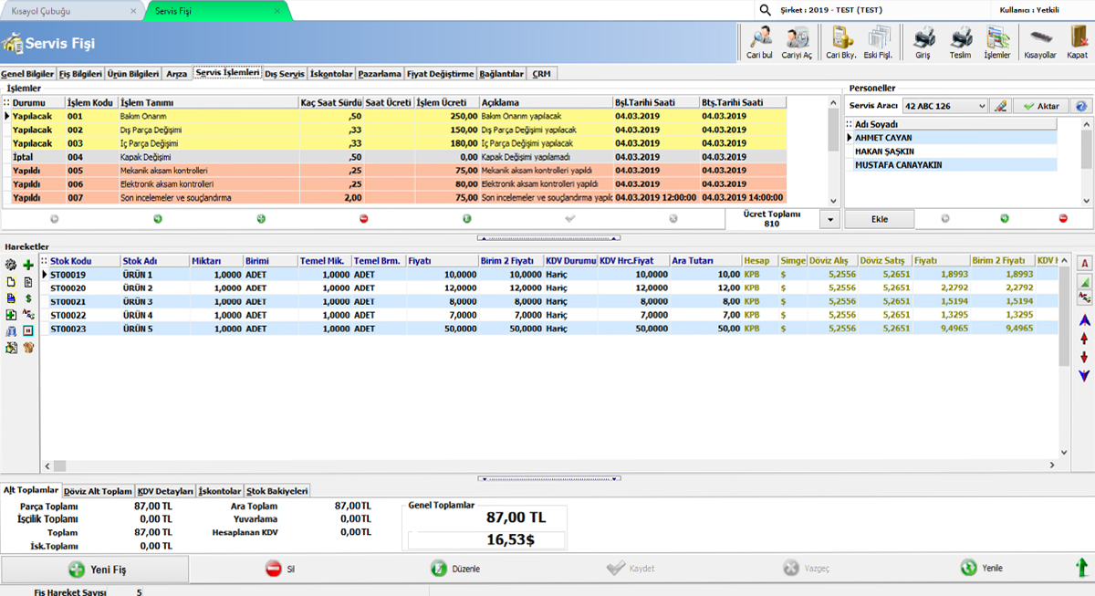 akınsoft servis yönetimi 